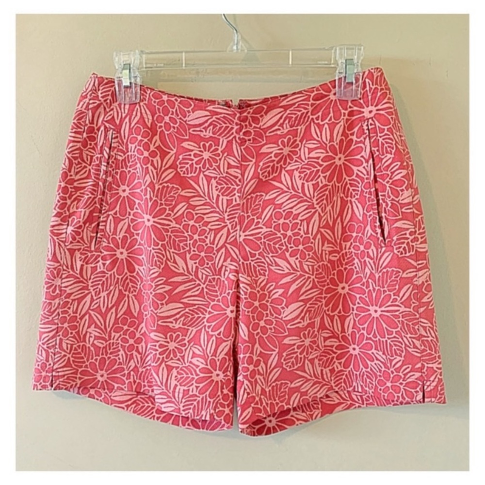 100% SILK Tommy Bahama Shorts Stunning & chic Pink Orange Floral shorts 4